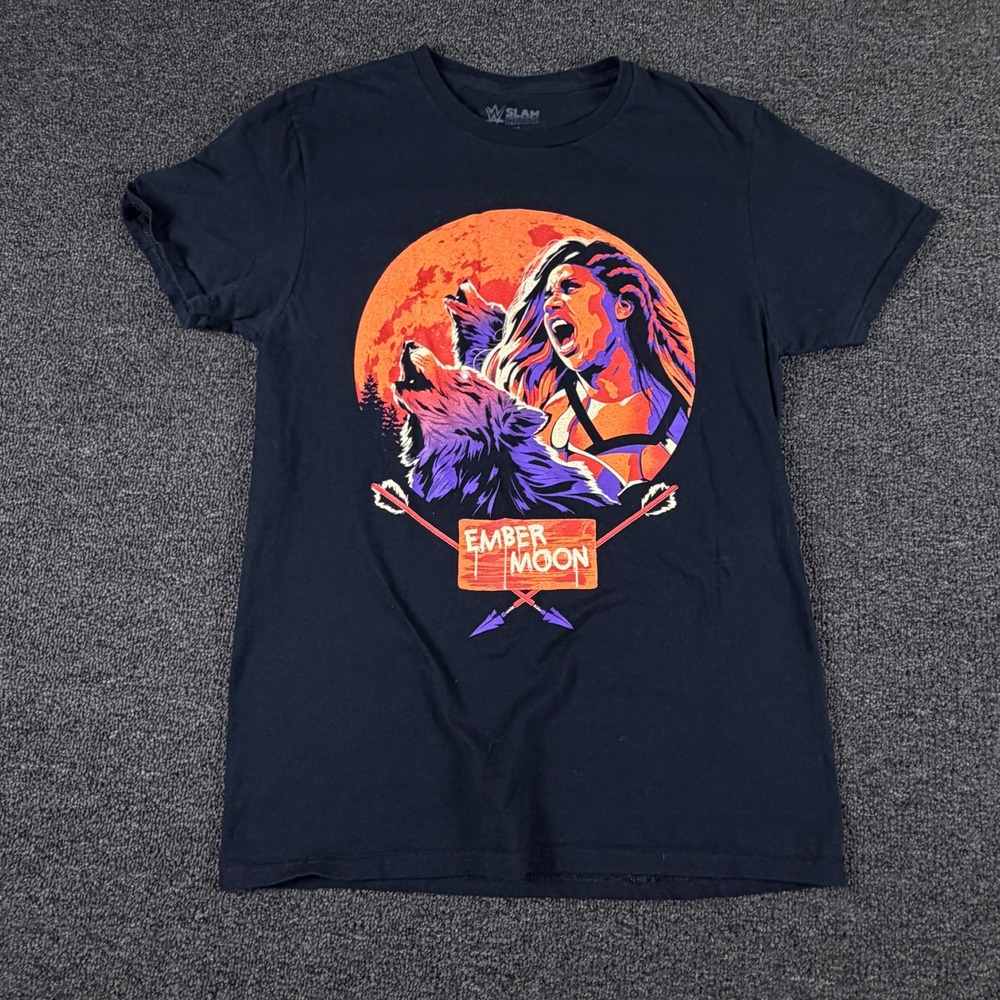 WWE T-Shirt Mens S Ember Moon Black Graphic Wrestling Slam Crate EUC